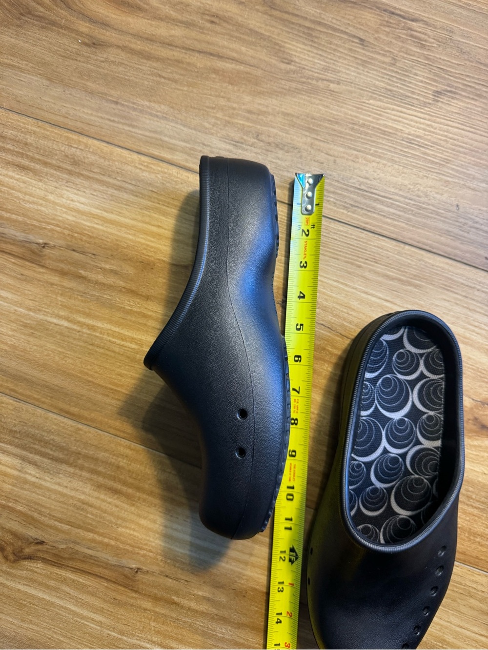 CROCS Black Slip-On Clog Mules with Patterned Insole - Picture 8 of 11